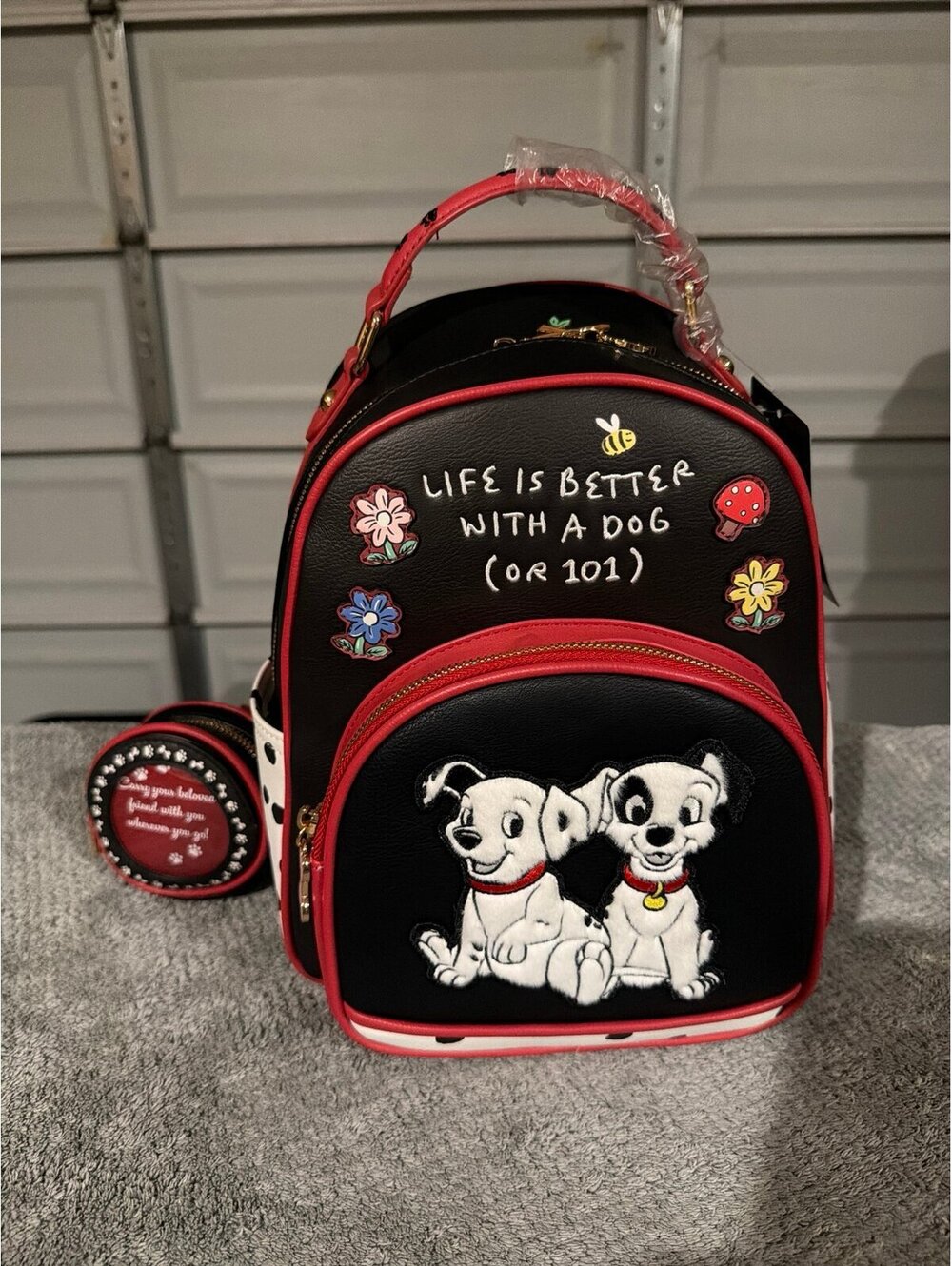 Disney 101 Dalmatians Puppies w/ Photo Coin Purse Mini Backpack NWT
